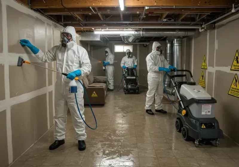 Basement Moisture Removal and Structural Drying process in Warwick, NY